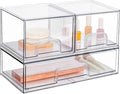 3 Pack Stackable Storage Drawers, Organiser with 24 Non-slip Mat, Bathroom Organiser Storage for Dresser, Bathroom