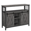 Rustic Wooden Sideboard Buffet Cabinet, Sliding Barn Doors Storage Credenza with Adjustable Shelves & Anti‑Tip Kit, Multipurpose Furniture for Kitchen Living Room Hallway