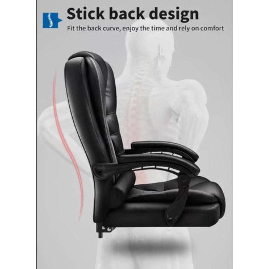 【NS】Ergonomic Executive Office Chair - Adjustable Height, Swivel, Recliner, Heavy Duty, Black