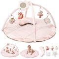Fortella Baby Play Gym, Activity Playmat for Floor, 5 Detachable Toys, Sage