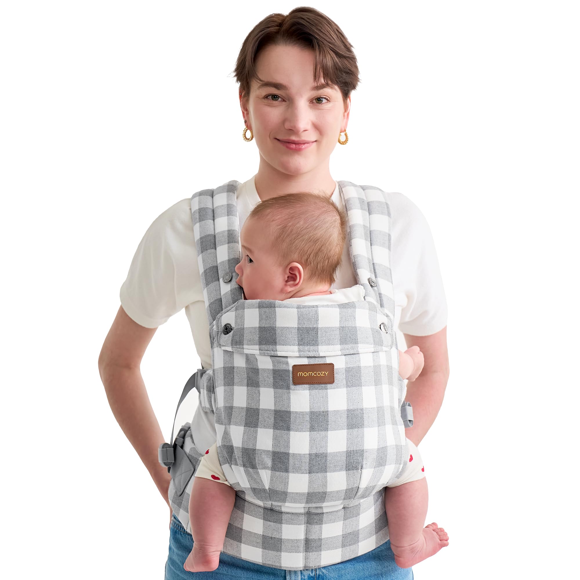 Momcozy Baby Carrier for 3-24M/3.2-20kg, Waist 64-127cm, Air Mesh-Apricot