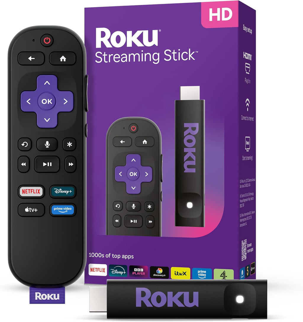 VEN-Roku® Streaming Stick™ 2025 – HD Roku Streaming Device for TV with Voice Remote – Free and Live TV