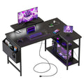 Mericonia Reversible Corner Desk, w. Power Outlets, 100x70cm, Black