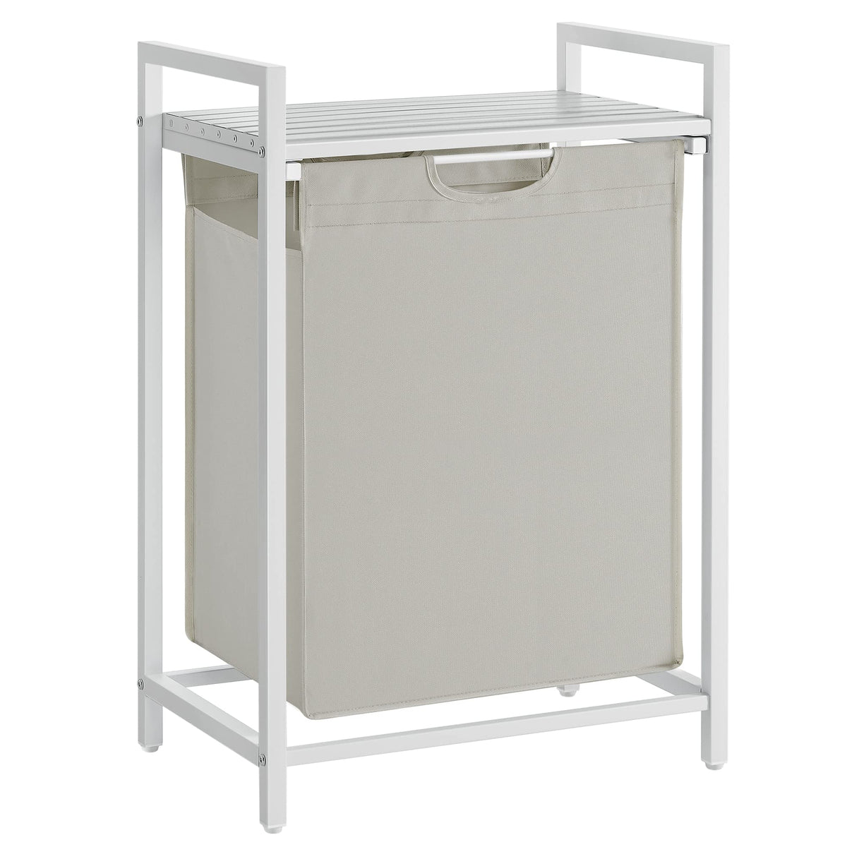 VASAGLE Laundry Basket, 3-Compartment Laundry Hamper, Pull-Out and Removable Liner Bags, Clothes Sorter, Shelf, Metal Frame, 3 x 40 L, 92.5 x 33 x 72 cm, Ink Black and Rustic Brown BLH301B01