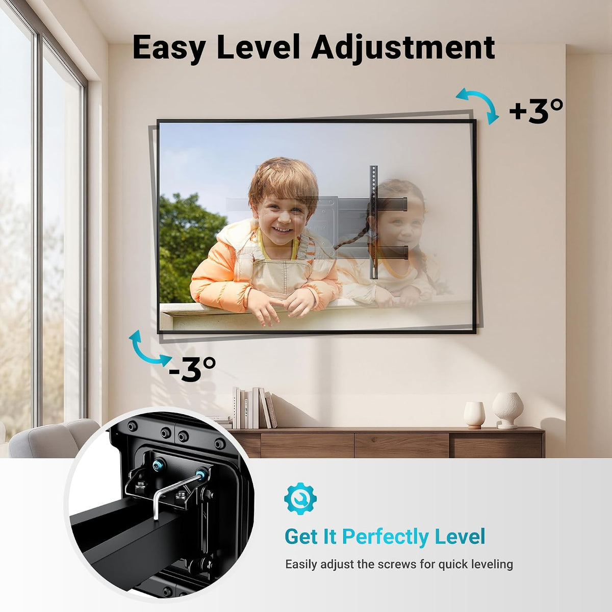 VEN-BONTEC TV Wall Bracket for 32-85 Inch TVs, Full Motion TV Wall Mount, 60 kg