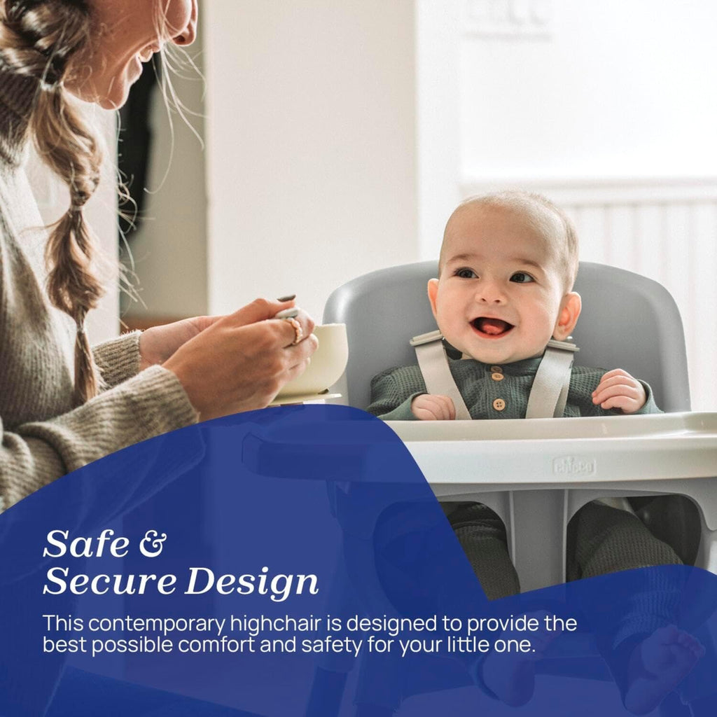 Chicco Zest 3-in-1 Folding Highchair, Toddler Chair & Stool, Moon Grey