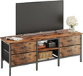 CAIYUN TV Stand with Storage, TV Table 63 Inch with Drawers for 65 70 Inch TV, TV Console Table, TV Bench for Living Room, Bedroom(Brown,63 Inch)