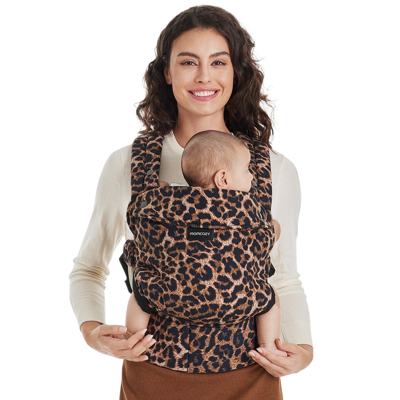 Momcozy Baby Carrier for 3-24M/3.2-20kg, Waist 64-127cm, Air Mesh-Apricot