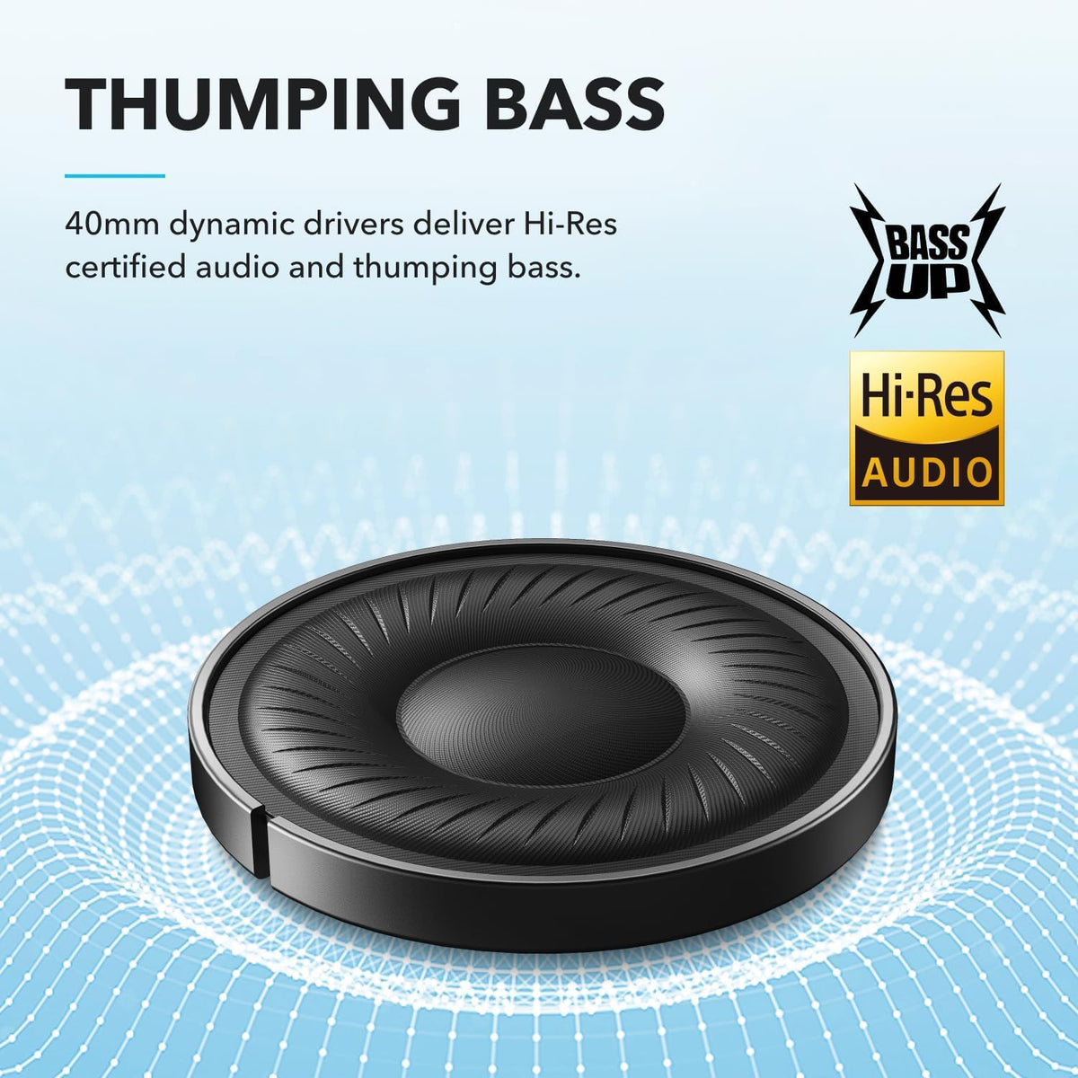 VEN-soundcore Anker Q20i, Hybrid Active Noise Cancelling Foldable Headphones