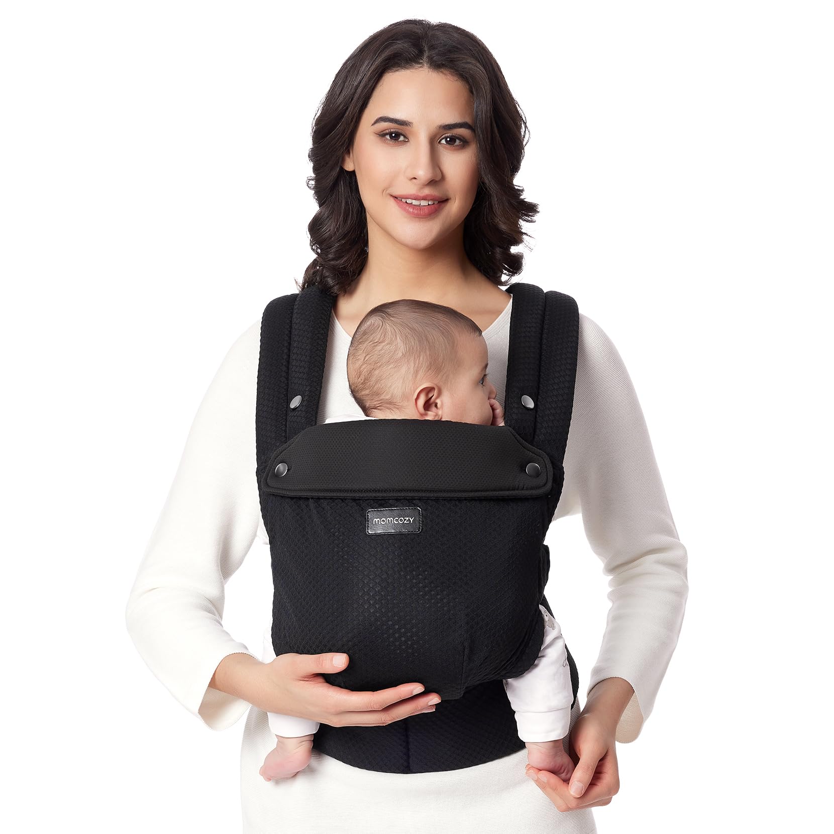 Momcozy Baby Carrier for 3-24M/3.2-20kg, Waist 64-127cm, Air Mesh-Apricot