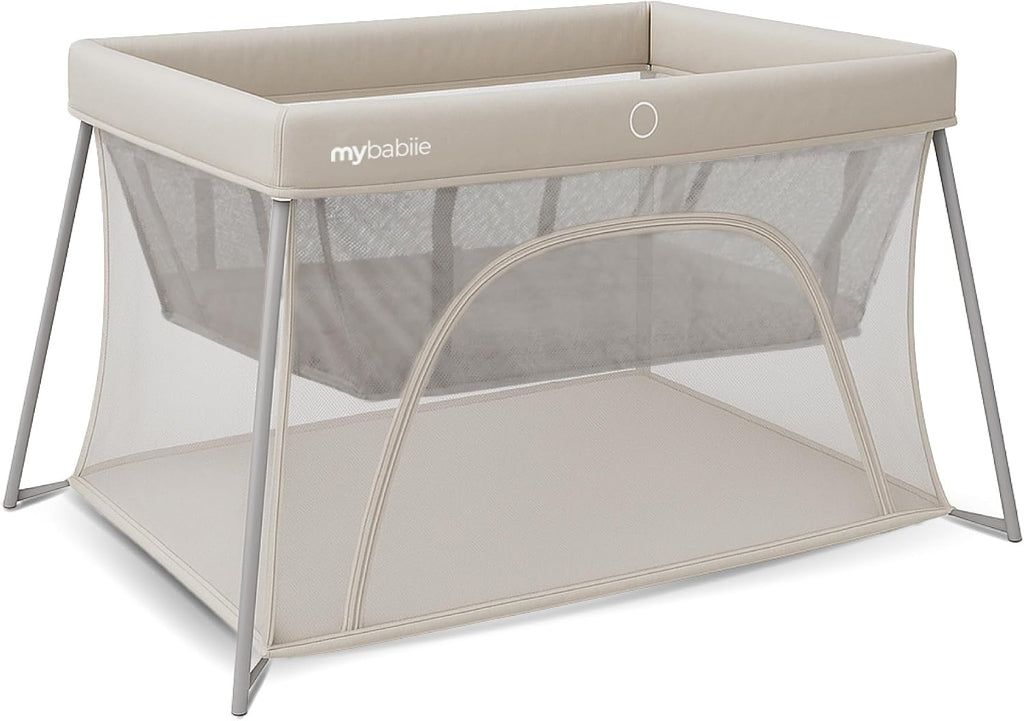 My Babiie MBTC3 Air-Light 3-in-1 Travel Cot, Bassinet, Playpen - Lightweight, from Birth to 15kg, Foldable, Travel Bag, Padded Mattress, Mesh Sides - Ivory