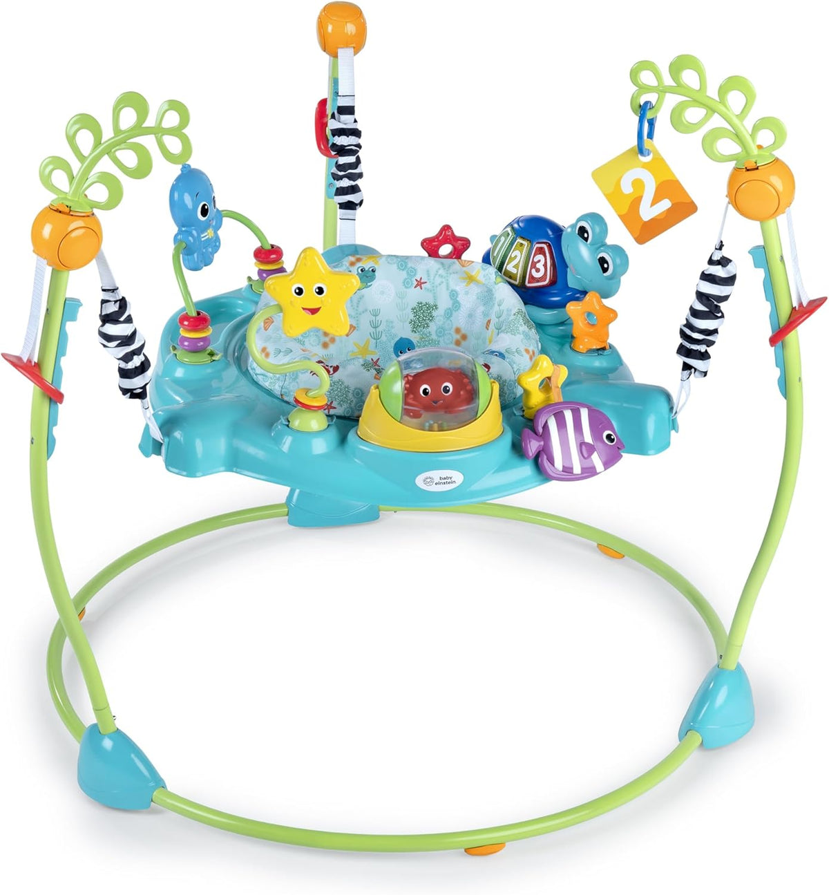 Baby Einstein, Ocean Explorers Curiosity Cove 2-in-1 Educational Activity Jumper and Floor Toy, Ages 6-12 Months