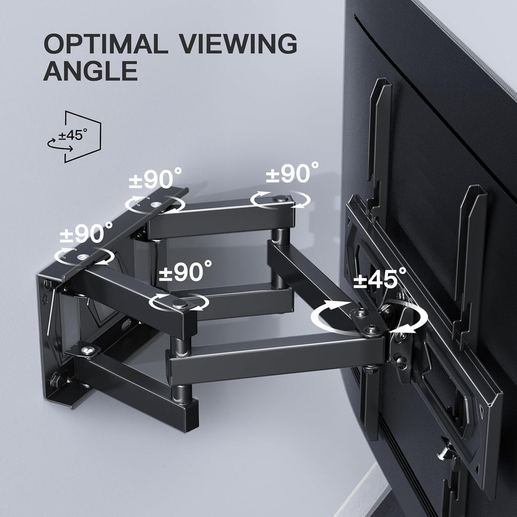 VEN-PERLESMITH TV Wall Bracket, Swivel Tilt Wall Mount for 26-70 Inch Flat & Curved TVs up to 45kg, Max. VESA 400x400mm
