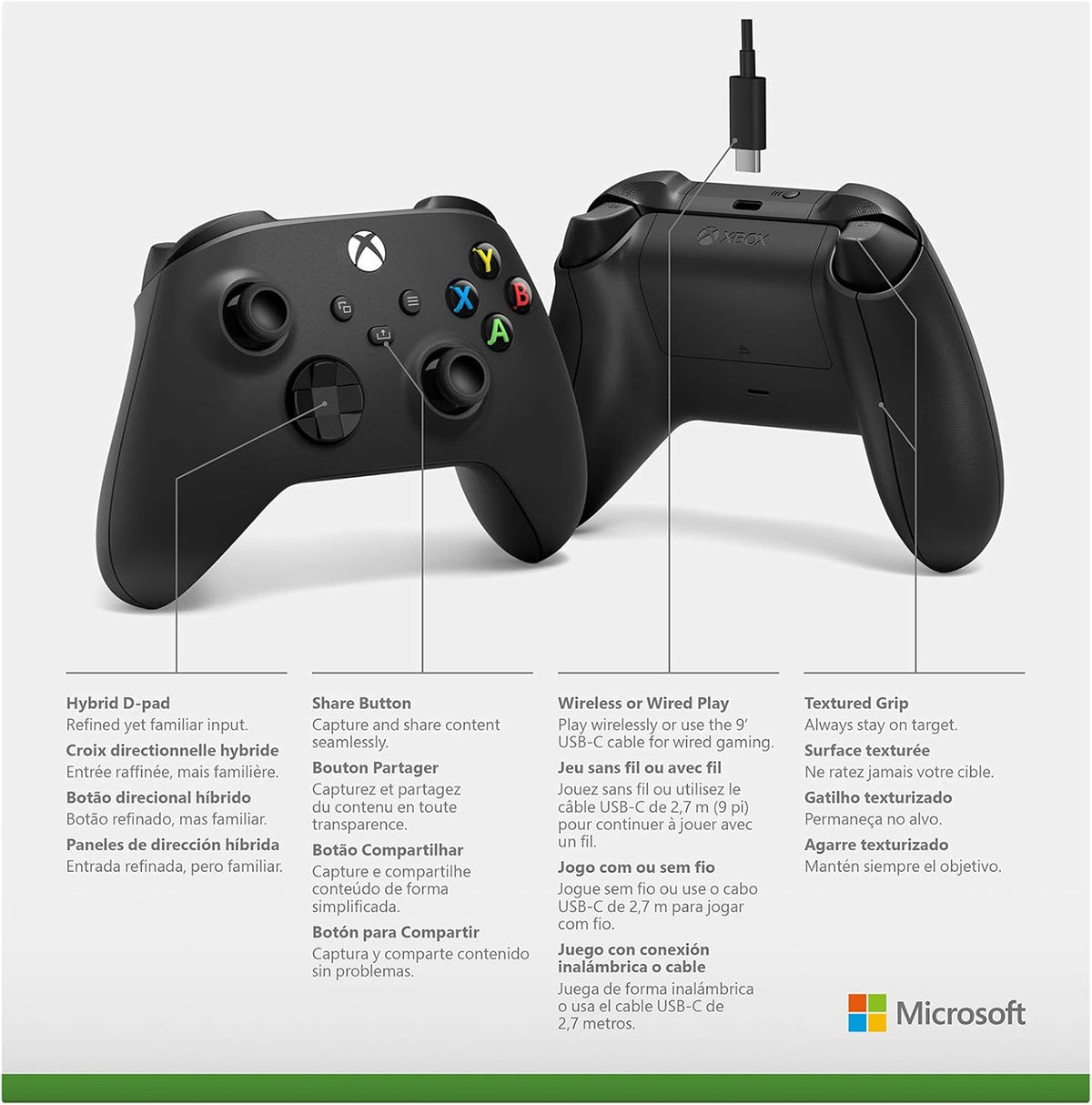 VEN-Xbox Wireless Controller + USB-C Cable Series X|S, One, and Windows Devices