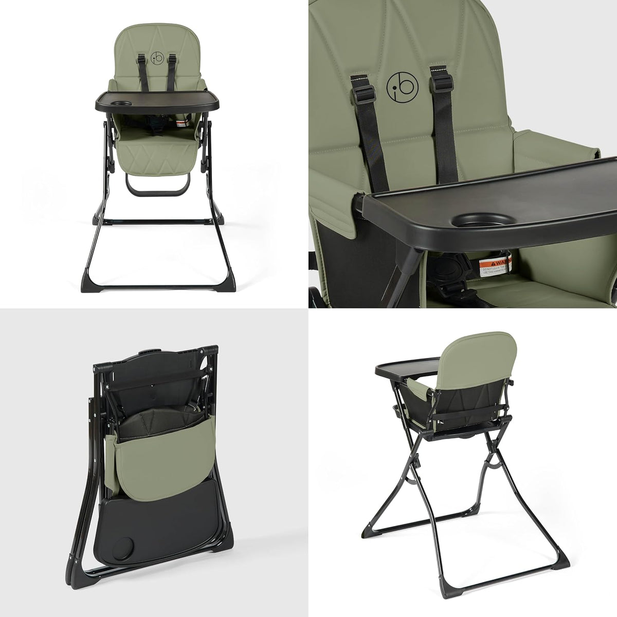 Ickle Bubba Flip Magic Fold Highchair (Sage Green)