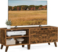 Sleek Modern Media Console TV Stand, Particleboard Entertainment Center with 2 Closed Doors & Adjustable Shelves, Storage TV Unit Fits TVs up to 60 Inch for Living Room Bedroom Dining Room