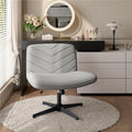 Armless Wide Seat Swivel Desk Chair, Adjustable Height Criss Cross Office Chair, Mid-Back Comfortable Vanity Task Chair for Home Office, Study, Work & Makeup