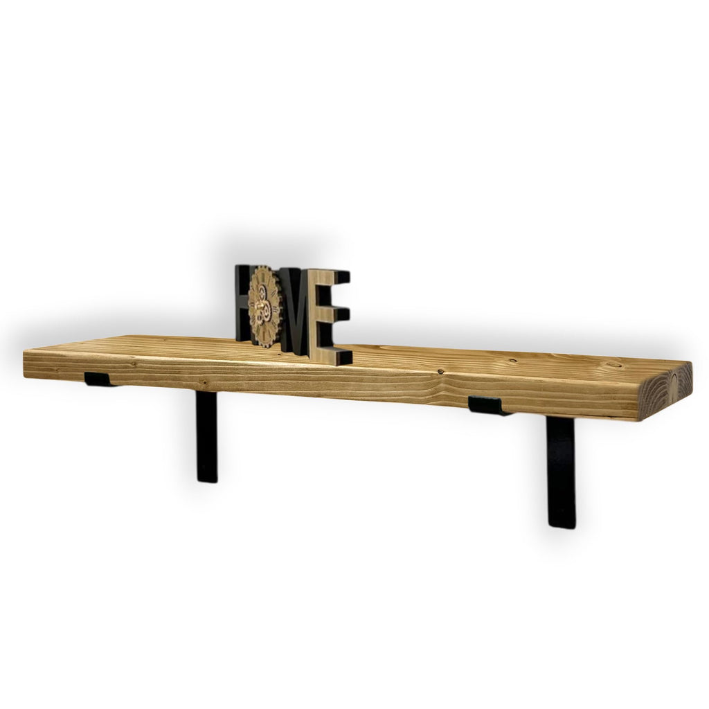 Rustic Wooden Floating Wall Shelf, Industrial Scaffold Style Wall Mounted Shelves, Multi-Color Storage Display Shelves for Kitchen Bedroom Living Room