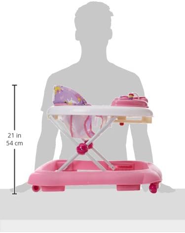 【NS】Baby Go Round Jive Electronic Baby Walker – Rose & Ivy Design: Interactive Musical Play Tray with Lights & Sounds, Adjustable Height, Safe for First Steps