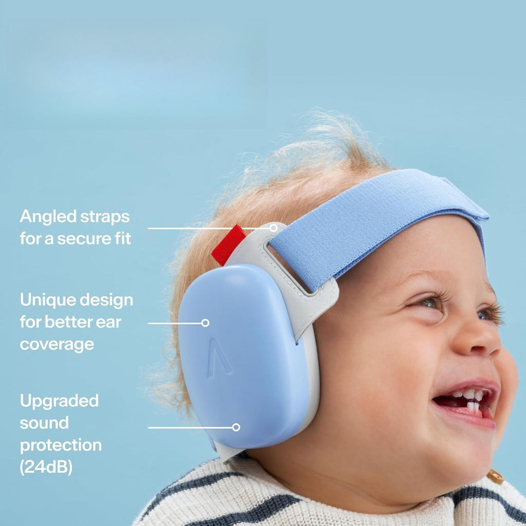 Baby Ear Defenders 0-48 Months 24dB Noise Reduction Adjustable Headband Soft Padding Summer Use Improved Design for Sensitive Ears