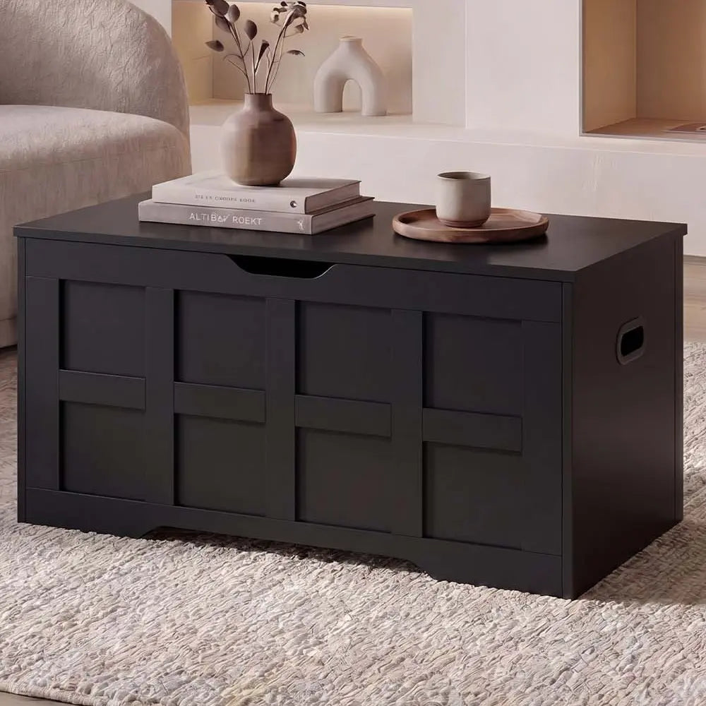 Vida Designs Large Storage Ottoman - Stylish Blanket Box with Hidden Storage Modern Upholstered Bench for Bedroom Living Room & Hallway Minimalist Organiser