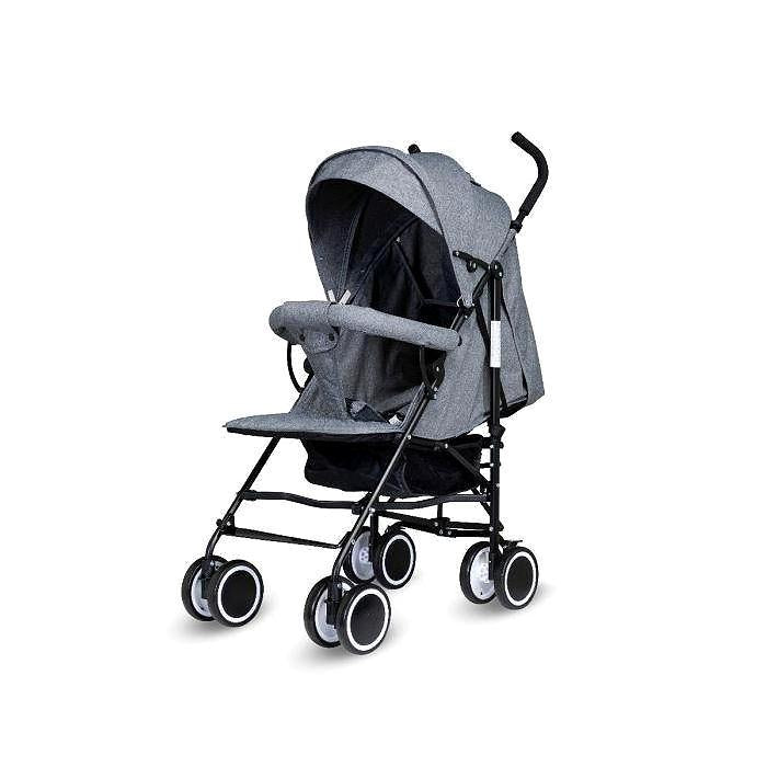Easy Fold Baby Stroller Pushchair with One-Handed Folding, 3-Point Safety Harness, Lightweight Portable Design, Raincover Optional, Available in Black Cream Grey for Infant Toddler
