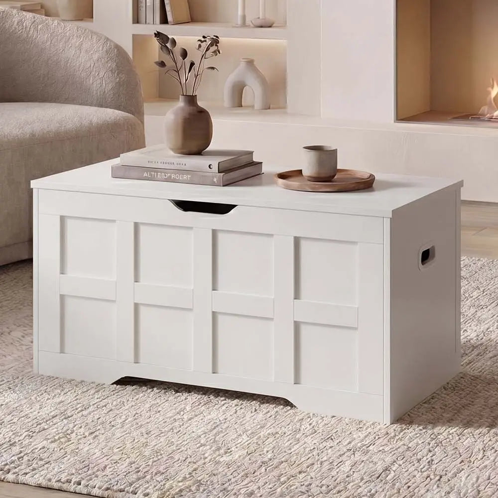 Vida Designs Large Storage Ottoman - Stylish Blanket Box with Hidden Storage Modern Upholstered Bench for Bedroom Living Room & Hallway Minimalist Organiser