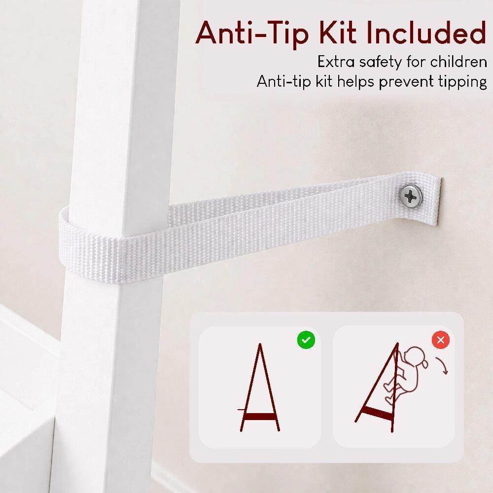 Pink Kids Clothes Rack – Solid Pine Wood, 99H x 64.5W x 42D cm, Space-Saving Hanging Rail with Extra Storage Shelf, Portable Stand for Toys and Shoes, Bedroom Furniture for Children [Plus A Free Gift]