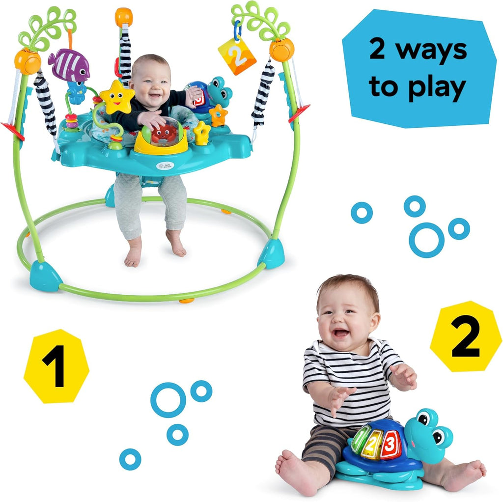 Baby Einstein, Ocean Explorers Curiosity Cove 2-in-1 Educational Activity Jumper and Floor Toy, Ages 6-12 Months
