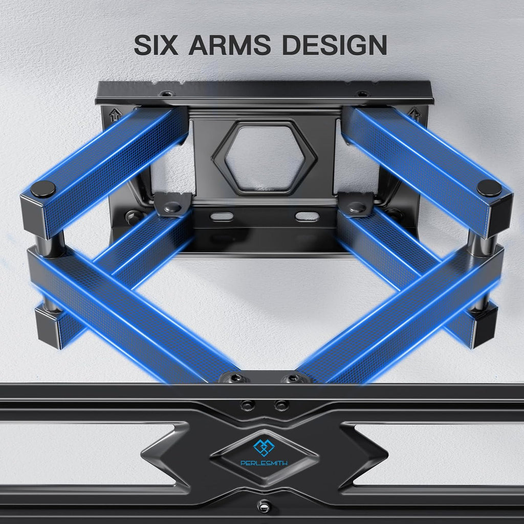 VEN-PERLESMITH TV Wall Bracket, Swivel Tilt Wall Mount for 26-70 Inch Flat & Curved TVs up to 45kg, Max. VESA 400x400mm