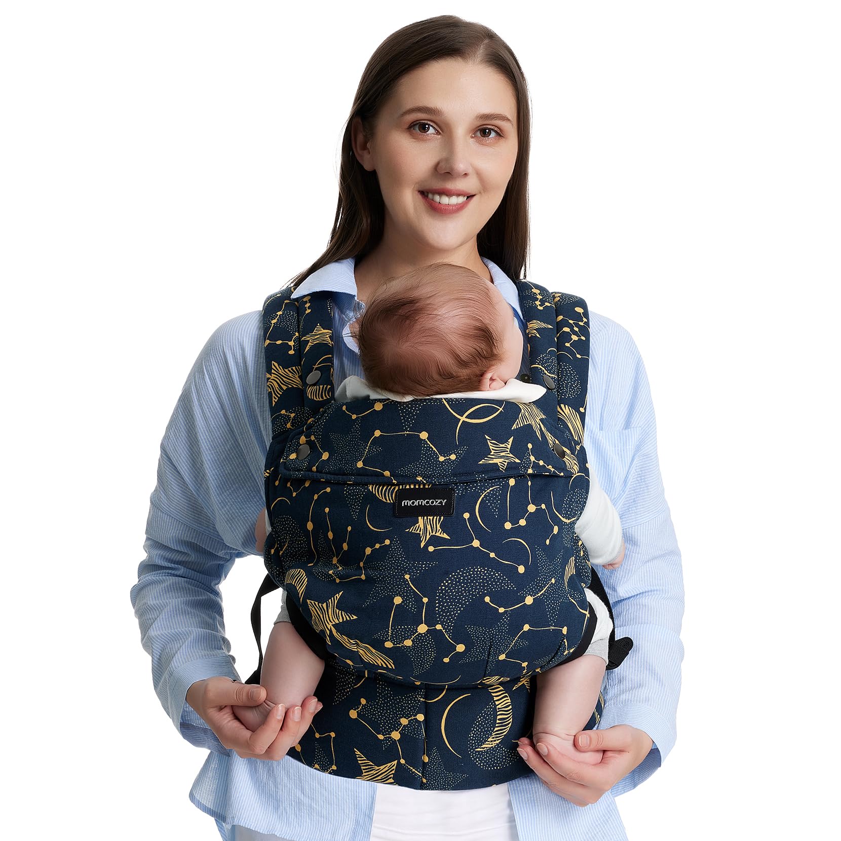Momcozy Baby Carrier for 3-24M/3.2-20kg, Waist 64-127cm, Air Mesh-Apricot