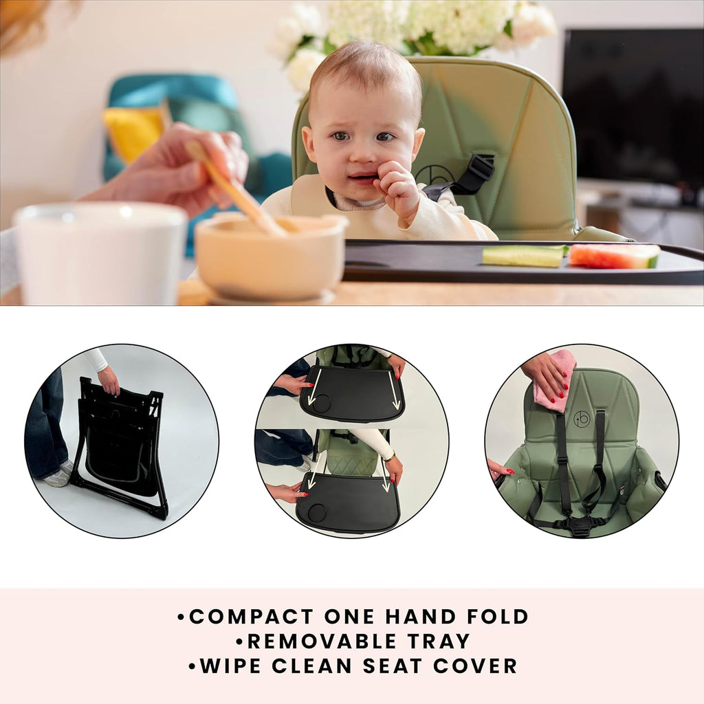 Ickle Bubba Flip Magic Fold Highchair (Sage Green)