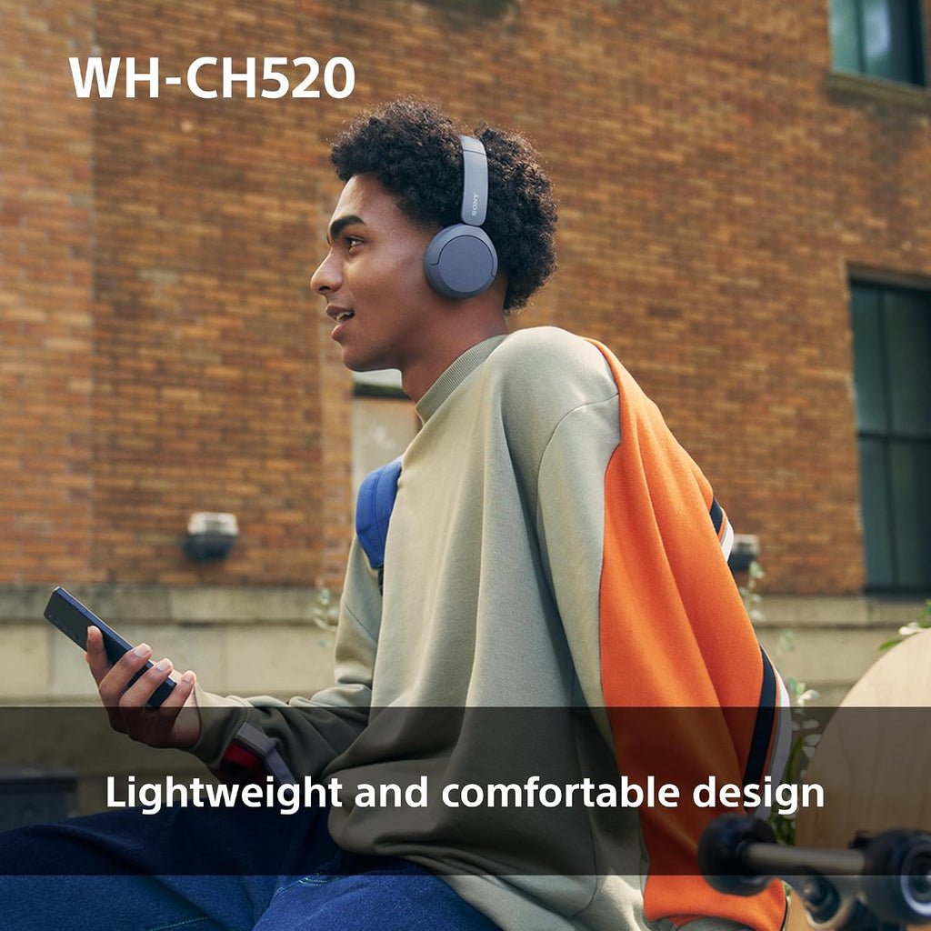 VEN-Sony WH-CH520 Wireless Bluetooth On-Ear Headphones, Lightweight Design, Up to 50 Hr Battery Life, Quick Charge, EQ, Clear Call Quality, iOS & Android, Black