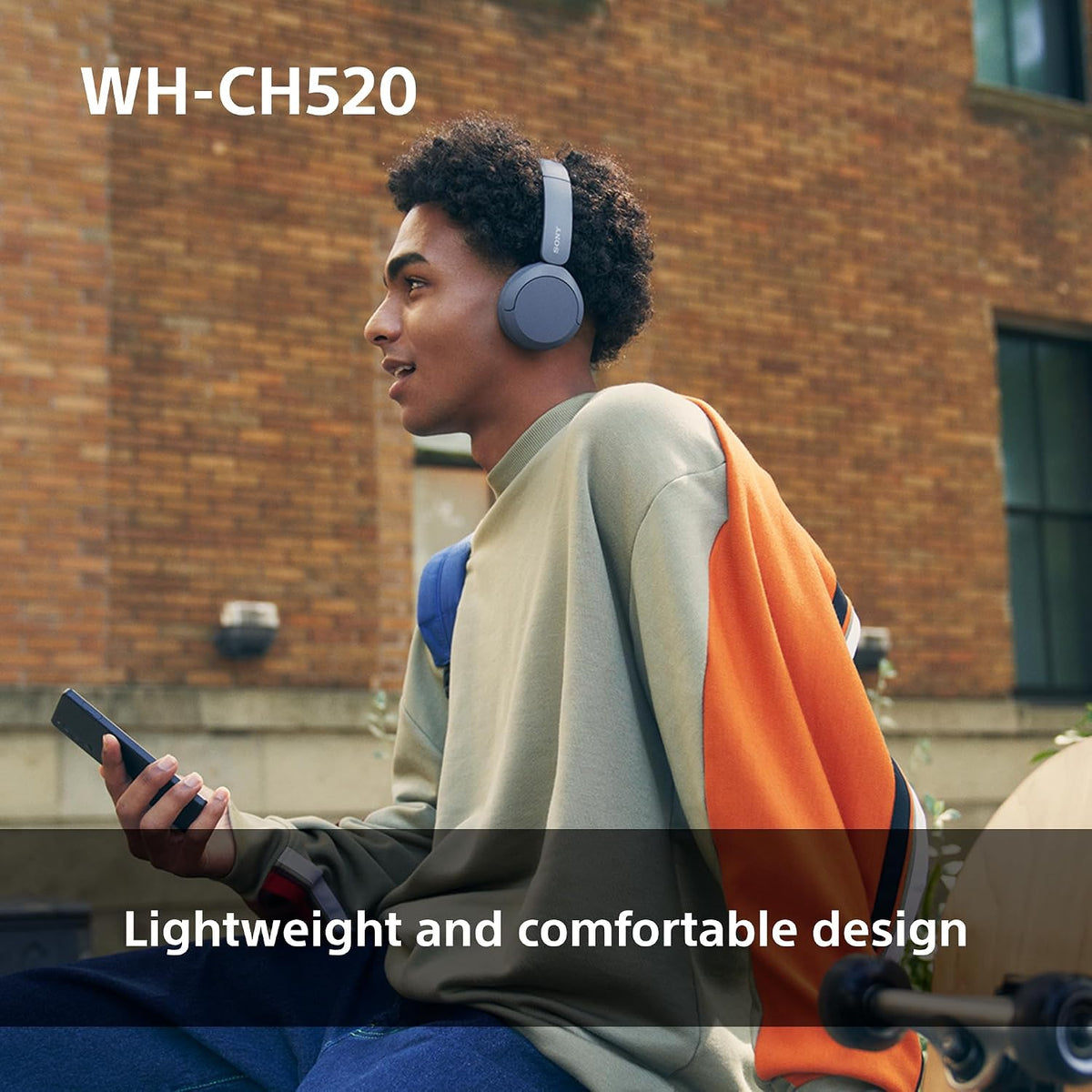 VEN-Sony WH-CH520 Wireless Bluetooth On-Ear Headphones, Lightweight Design, Up to 50 Hr Battery Life, Quick Charge, EQ, Clear Call Quality, iOS & Android, Black