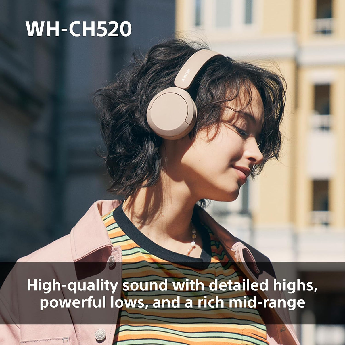 VEN-Sony WH-CH520 Wireless Bluetooth On-Ear Headphones, Lightweight Design, Up to 50 Hr Battery Life, Quick Charge, EQ, Clear Call Quality, iOS & Android, Black