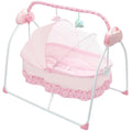 Pink Auto‑Swing Baby Cradle, Auto Rocking Infant Bassinet with Hanging Toys & Built‑in Lullaby Music, Timer Setting, Adjustable Swing Speed, Portable Soothing Sleep Bed for 0‑12 Months Newborn Baby
