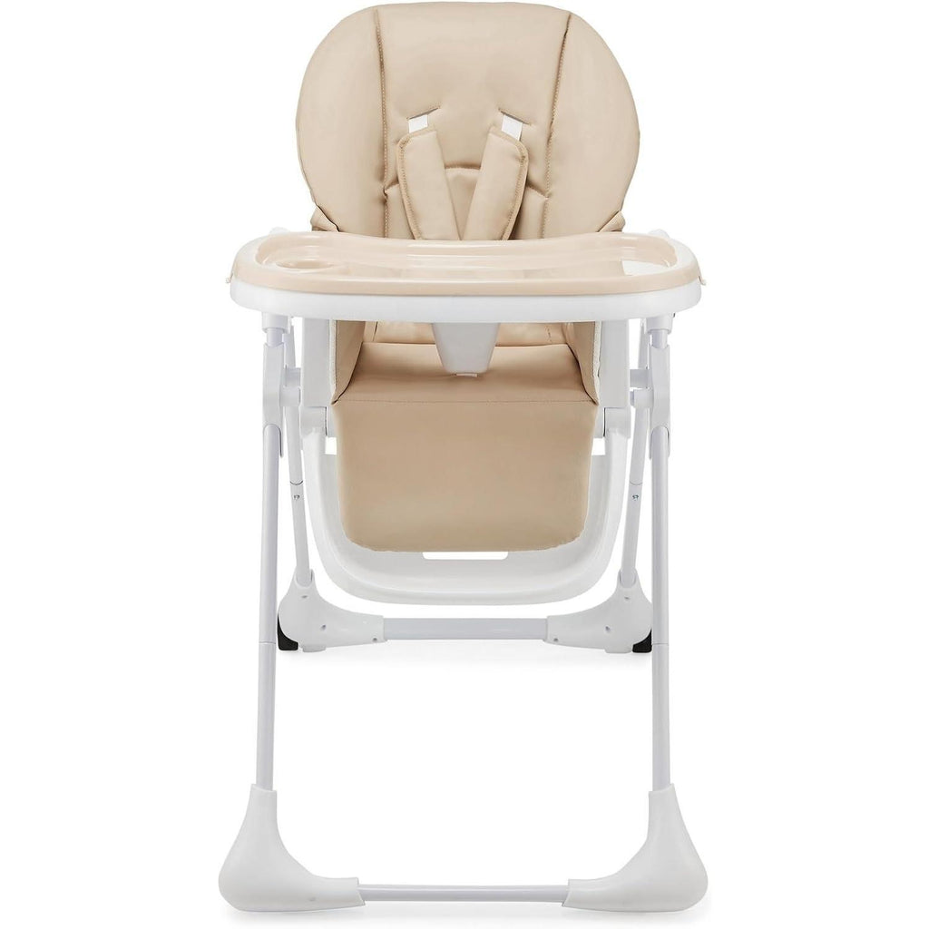 2-in-1 Baby High Chair & Bouncer from Birth, Fold-Flat Convertible Highchair with 7 Height Levels, 4 Recline Positions, Newborn Insert, 3-Position Adjustable Tray, 5-Point Safety Harness, Lockable Wheels & Detachable Toy Bar for Infant Toddler Feeding Pla