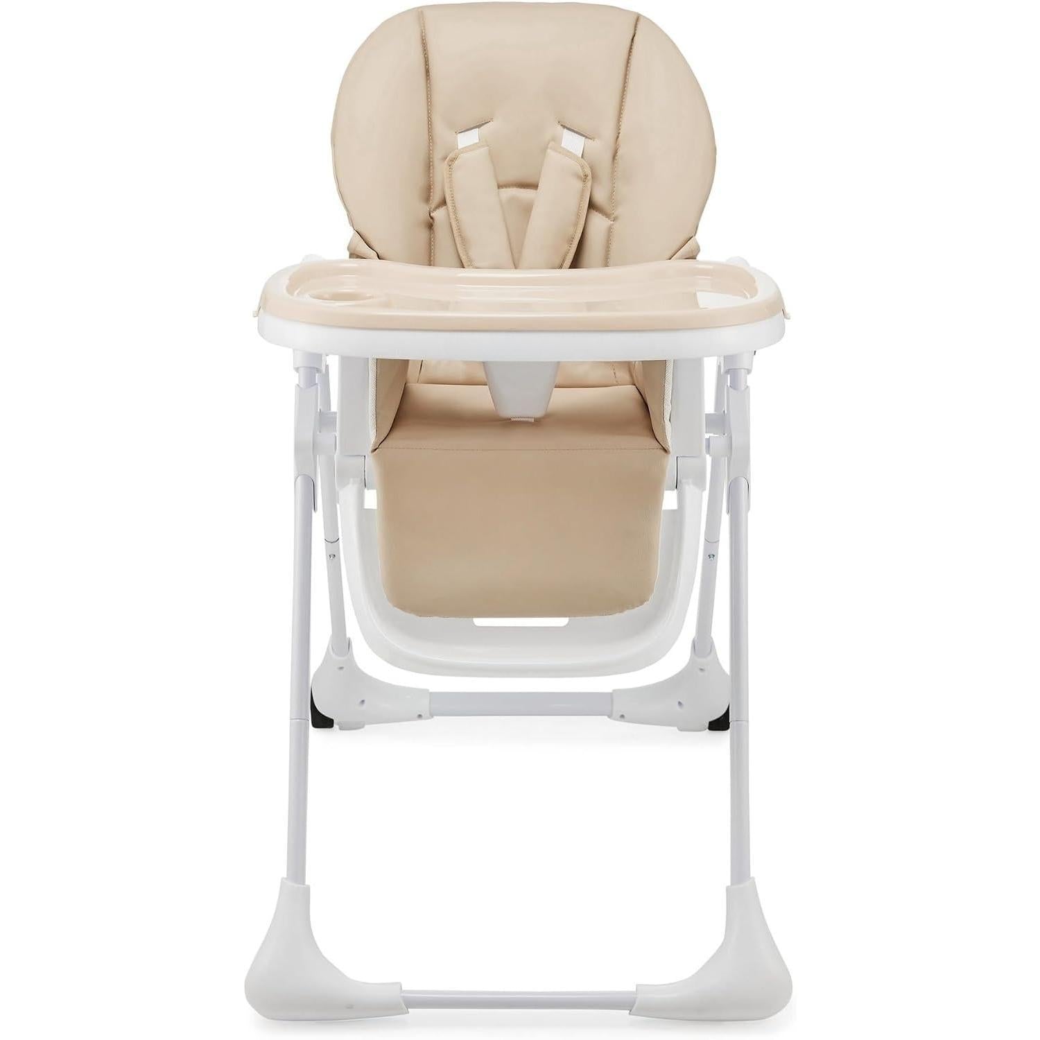 2-in-1 Baby High Chair & Bouncer from Birth, Fold-Flat Convertible Highchair with 7 Height Levels, 4 Recline Positions, Newborn Insert, 3-Position Adjustable Tray, 5-Point Safety Harness, Lockable Wheels & Detachable Toy Bar for Infant Toddler Feeding Pla