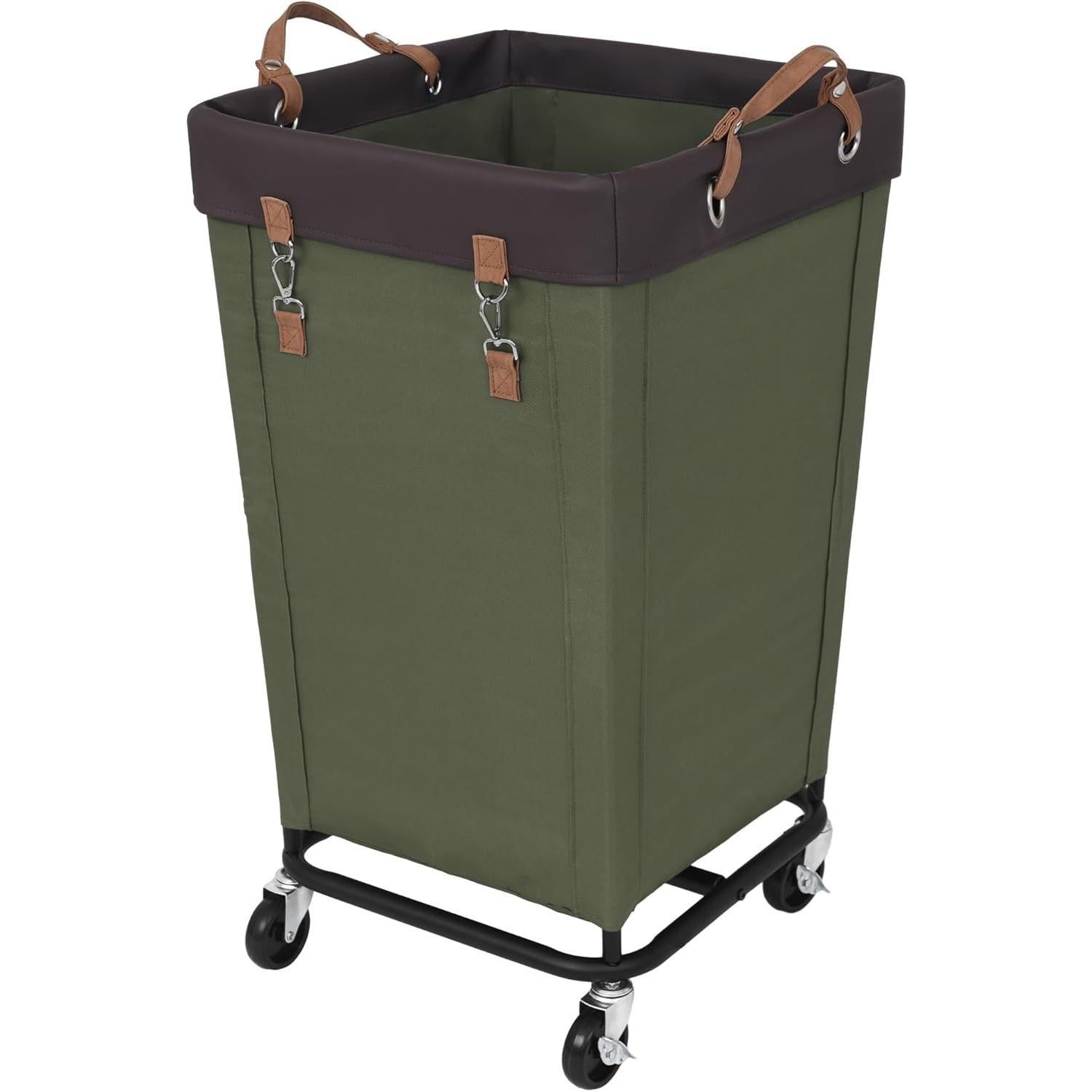 160L Rolling Laundry Hamper with Wheels, Heavy Duty Large Laundry Basket, Removable Fabric Liner Dirty Clothes Storage Cart for Home Dorm Hotel