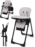 Adjustable Luxury Highchair – Suitable from Newborn up to 3 Years (Max 15kg), Taupe & Black Design, with Secure Harness, Padded Seat [Plus A Free Gift]