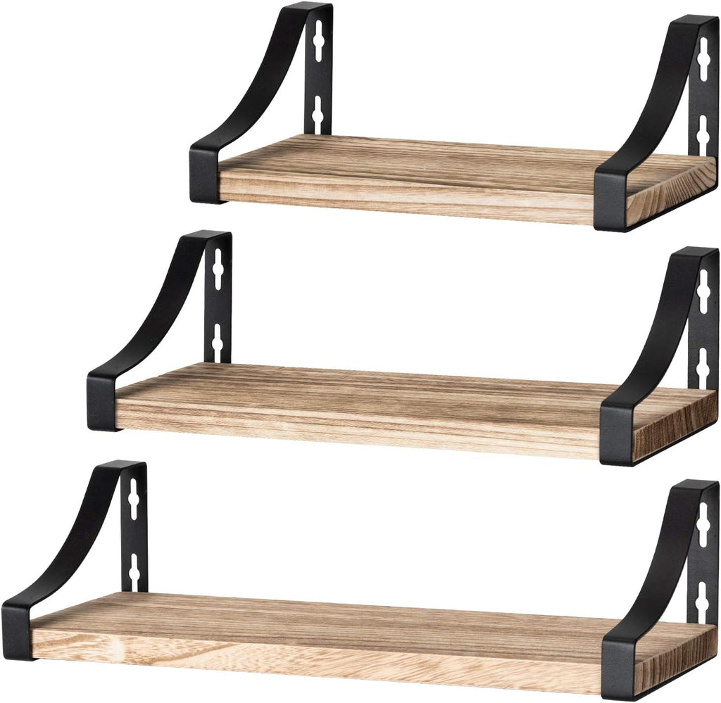 Floating Shelves Wall Mounted Shelf, Paulownia Wood Wall Shelves, Wooden Shelves for Bedroom, Bathroom, Living Room, Kitchen, Home Office, Laundry room,etc (rustic) Decor