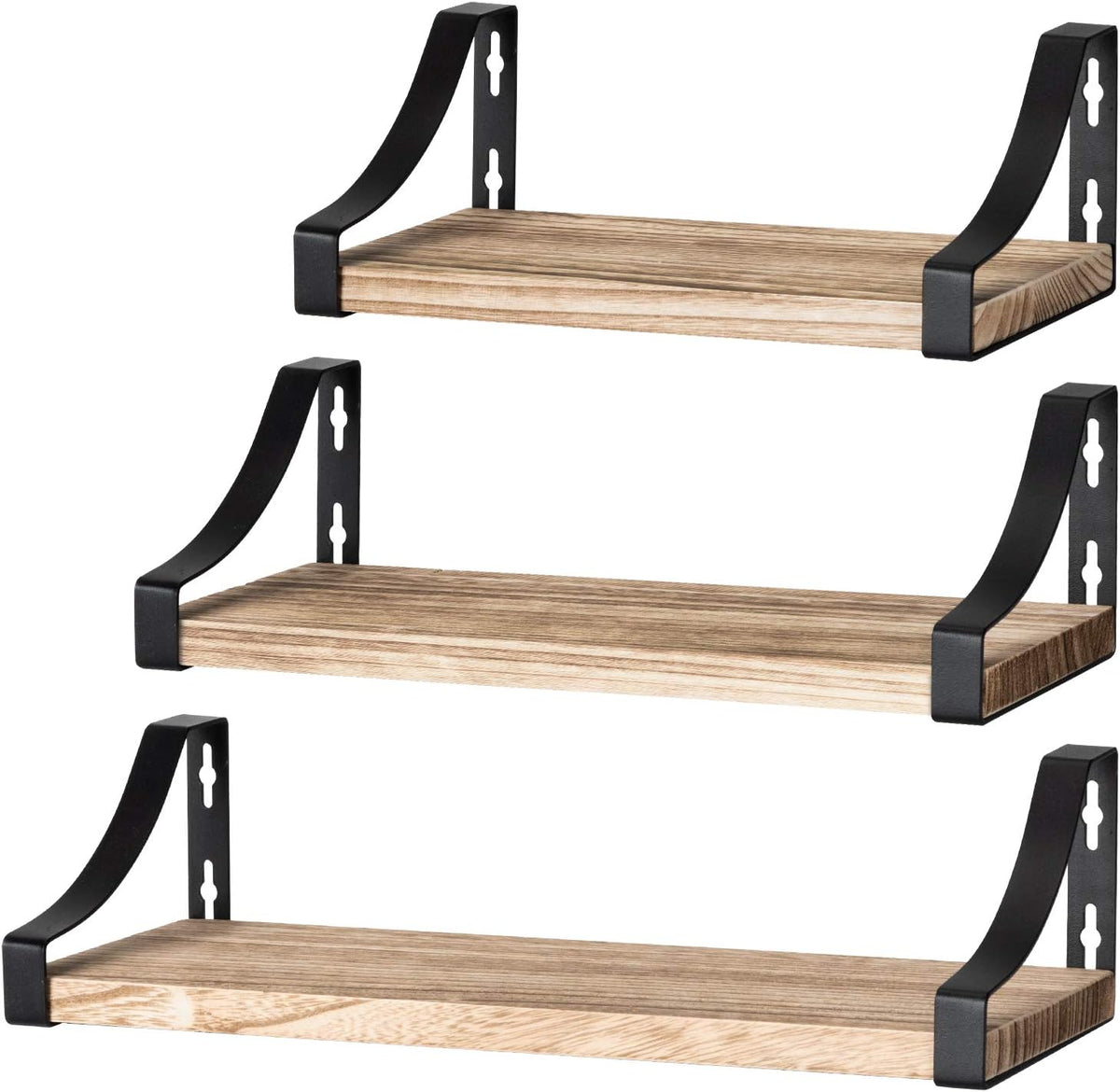 Floating Shelves Wall Mounted Shelf, Paulownia Wood Wall Shelves, Wooden Shelves for Bedroom, Bathroom, Living Room, Kitchen, Home Office, Laundry room,etc (rustic) Decor