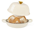 Enameled Cast Iron Bread Pot with Lid, Premium Dutch Oven for Home Baking, Even Heat Retention & Steam Circulation, Rust-Proof Scratch-Resistant, Ideal for Bread Roasting Stewing, Oven Safe Cookware