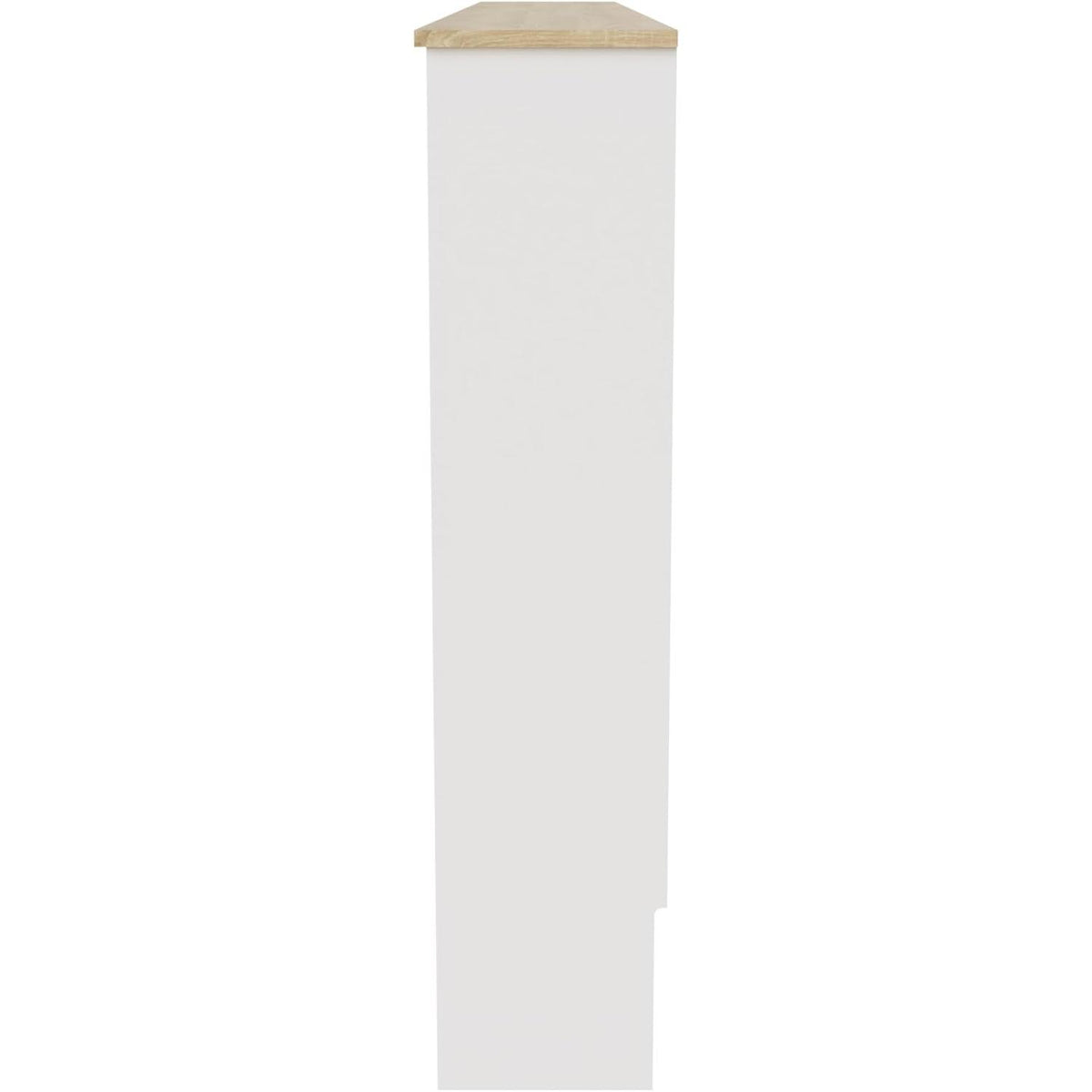 Large White Slatted Wood Radiator Cover with Shelf - Modern Furniture Style for Living Room, Bedroom [Plus A Free Gift]