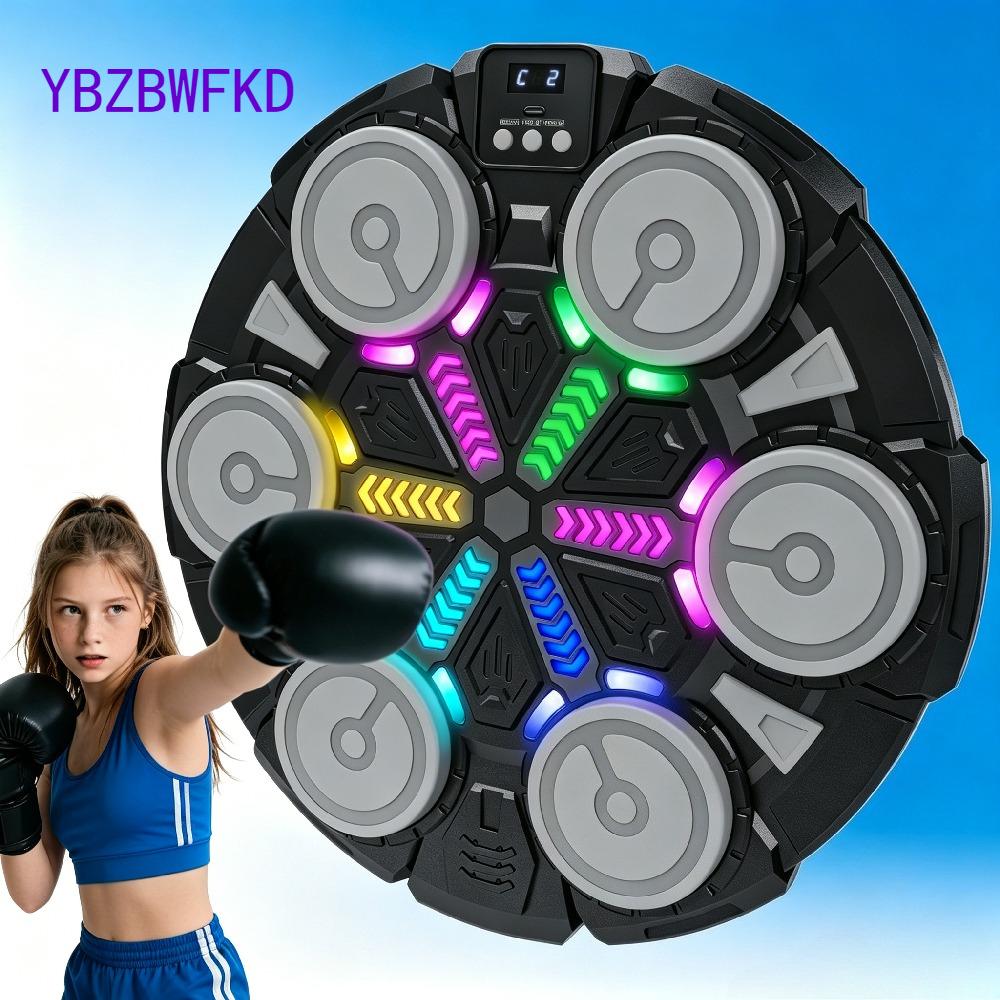 Music Punching Machine for Kids & Adults, Bluetooth Wall-Mounted Boxing Trainer with Gloves, Rhythm Lights, 2-Player Battle Mode, Reaction Training Pad, Home Gym Sport Toy Gift for Boys Girls Teens Ages 3-12+ [Plus A Free Gift]