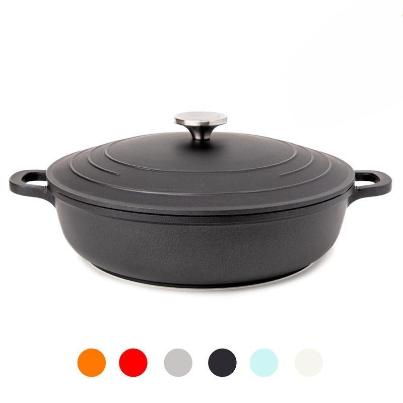 Aluminium Non Stick Casserole Dish with LidOven Proof Dutch Oven, Induction Safe Stockpot, Heat Resistant Cookware for Home Kitchen
