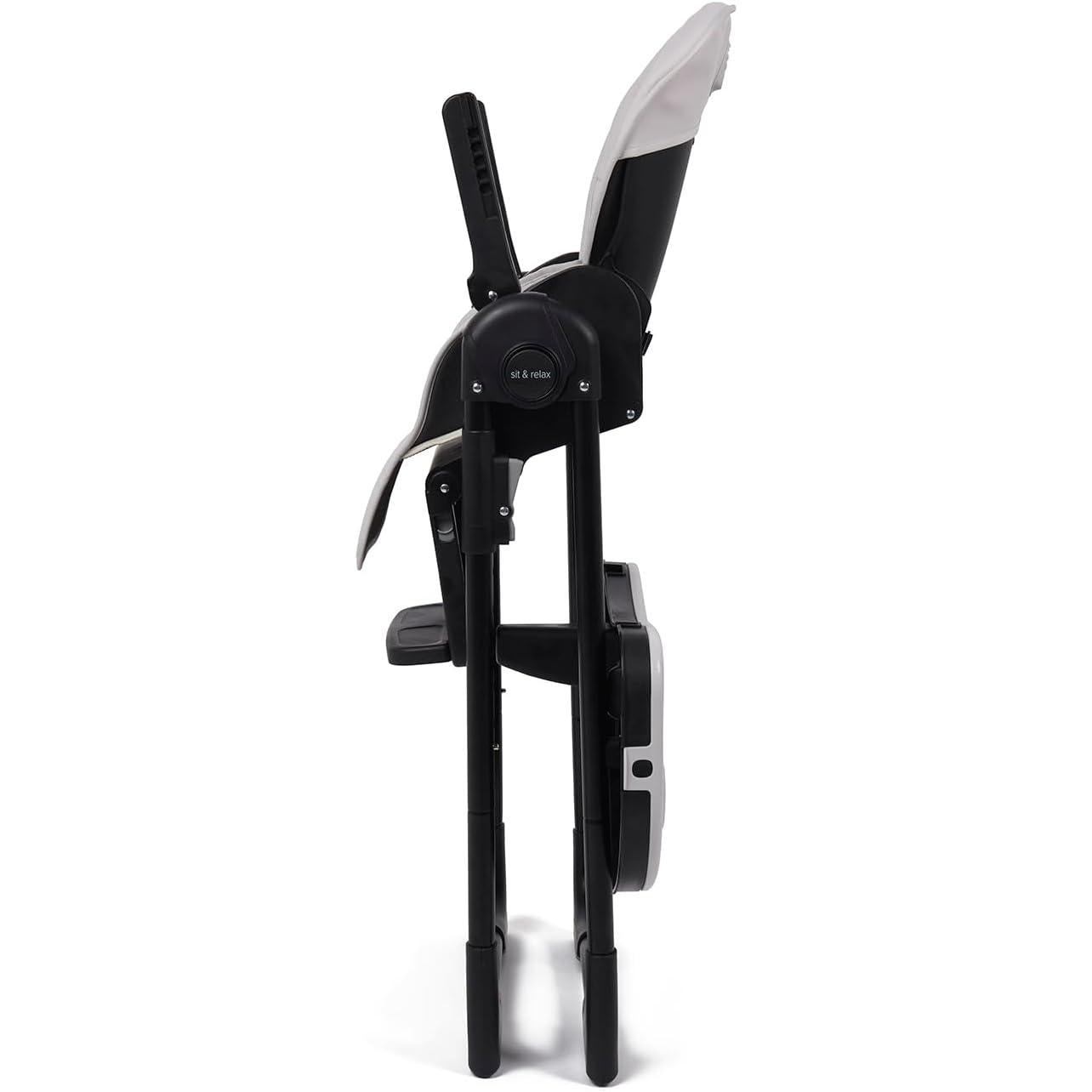 Adjustable Luxury Highchair – Suitable from Newborn up to 3 Years (Max 15kg), Taupe & Black Design, with Secure Harness, Padded Seat [Plus A Free Gift]