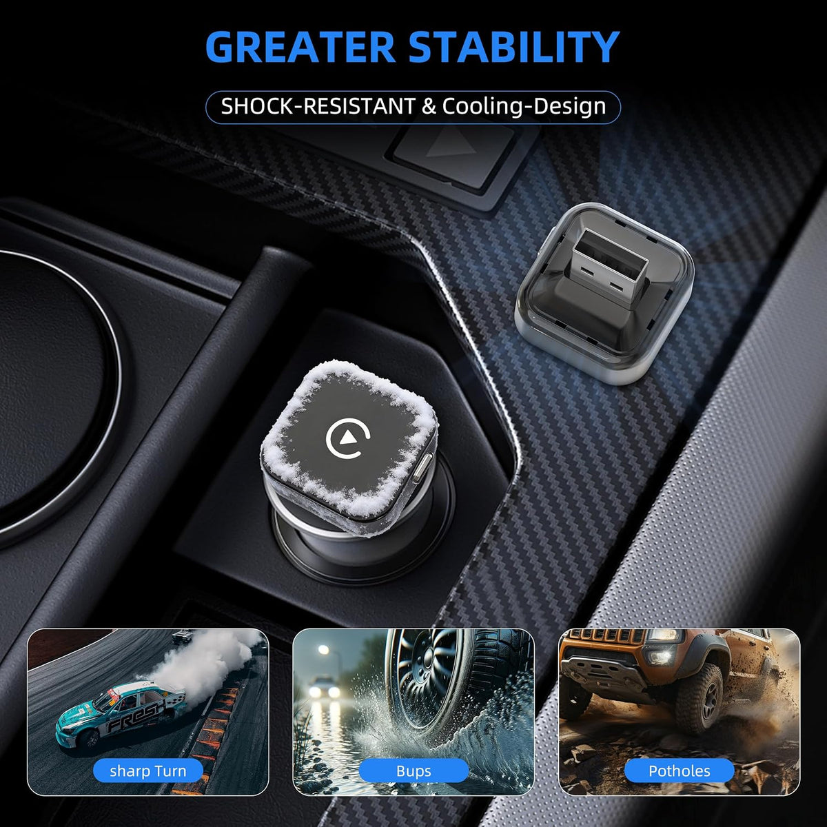 VEN-Wireless CarPlay & Android Auto Adapter 2026 Upgrade Instant 2-Phone Switch, 2-in-1 Plug & Play OTA Dongle for iPhone & Android, BT 5.3 & Dual WiFi 6, Car GPS Navigation