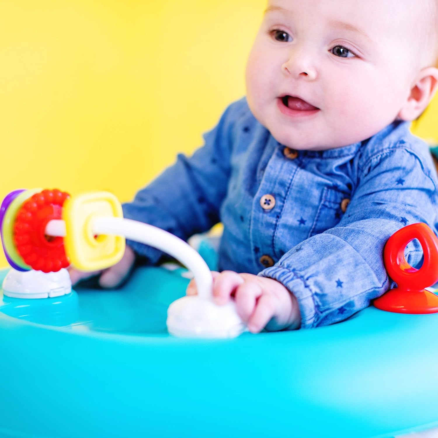Cartoon Baby Walker for 6 Months+: Easy-Fold Frame, Space-Saving Storage, Safe Anti-Rollover Design, Adjustable Height, Fun Toy Tray, Smooth-Rolling Wheels. Aids Toddler’s First Steps, Promotes Balance & Coordination. Lightweight, Sturdy, Foldable Infant
