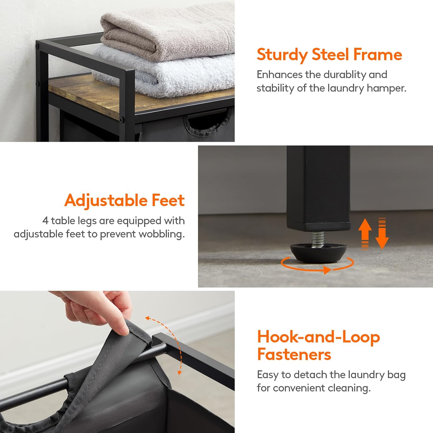 【NS】Laundry Hamper 2 Sections, 95 L Laundry Basket with Shelf and Double Pull-Out Removable Bags, Laundry Sorter for Laundry Room Bedroom Bathroom Dorm, Black